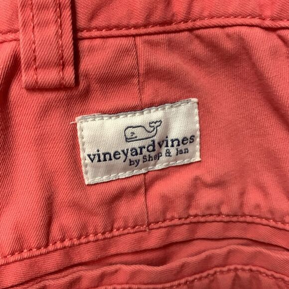 Vineyard Vines Jetty Red Cotton Classic Flat Front Chino Club Shorts Size 38 - Picture 8 of 12